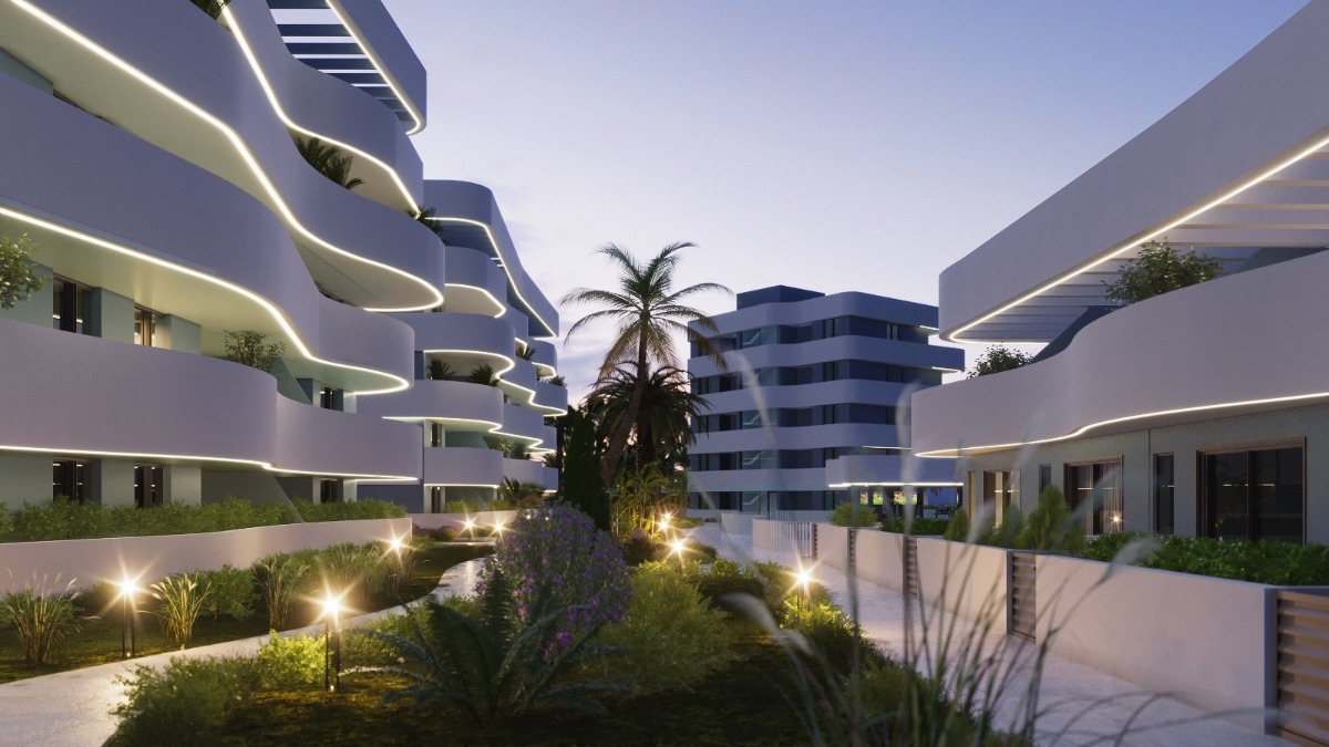 Blick an Haus 3 und 2 vorbei auf Haus 1