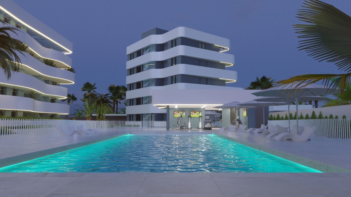 Blick auf Haus 1 und Haus 2 (links)